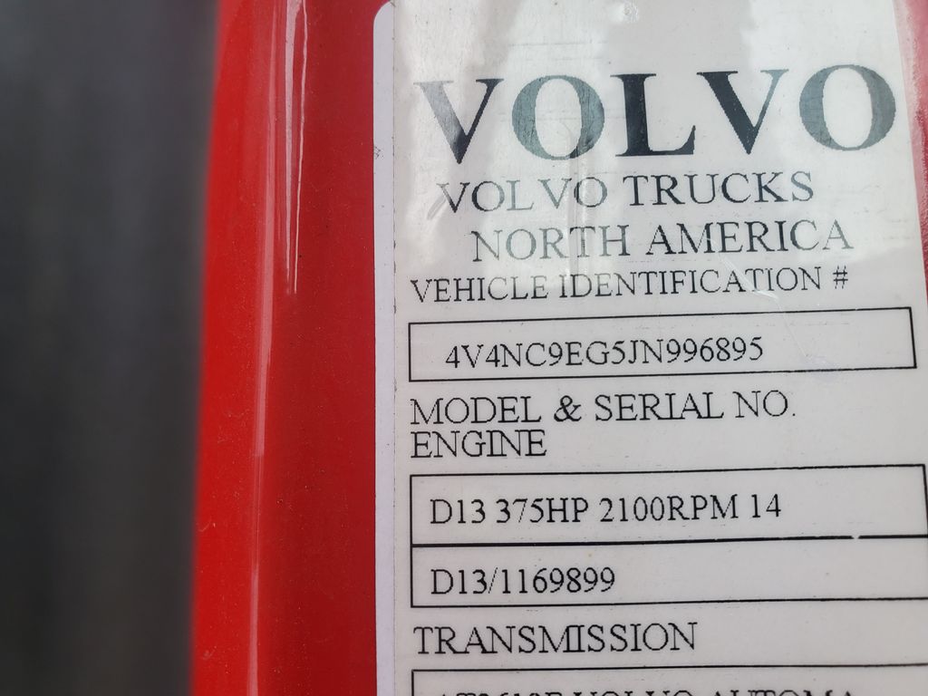 2018 VOLVO VNL64T300 heavymedium-duty-trucks-used-2018-volvo-vnl64t300-1180013-vin-tag-photo-Image