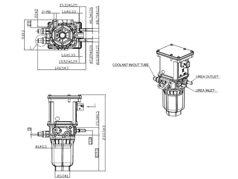 Dinex DEF Doser, Detroit Diesel, Non Air-Assisted - image 2 of 3