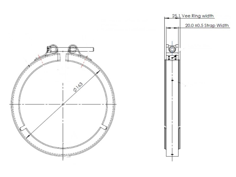 Dinex Exhaust Clamp for Cummins, Detroit, Volvo and Navistar - image 2 of 2